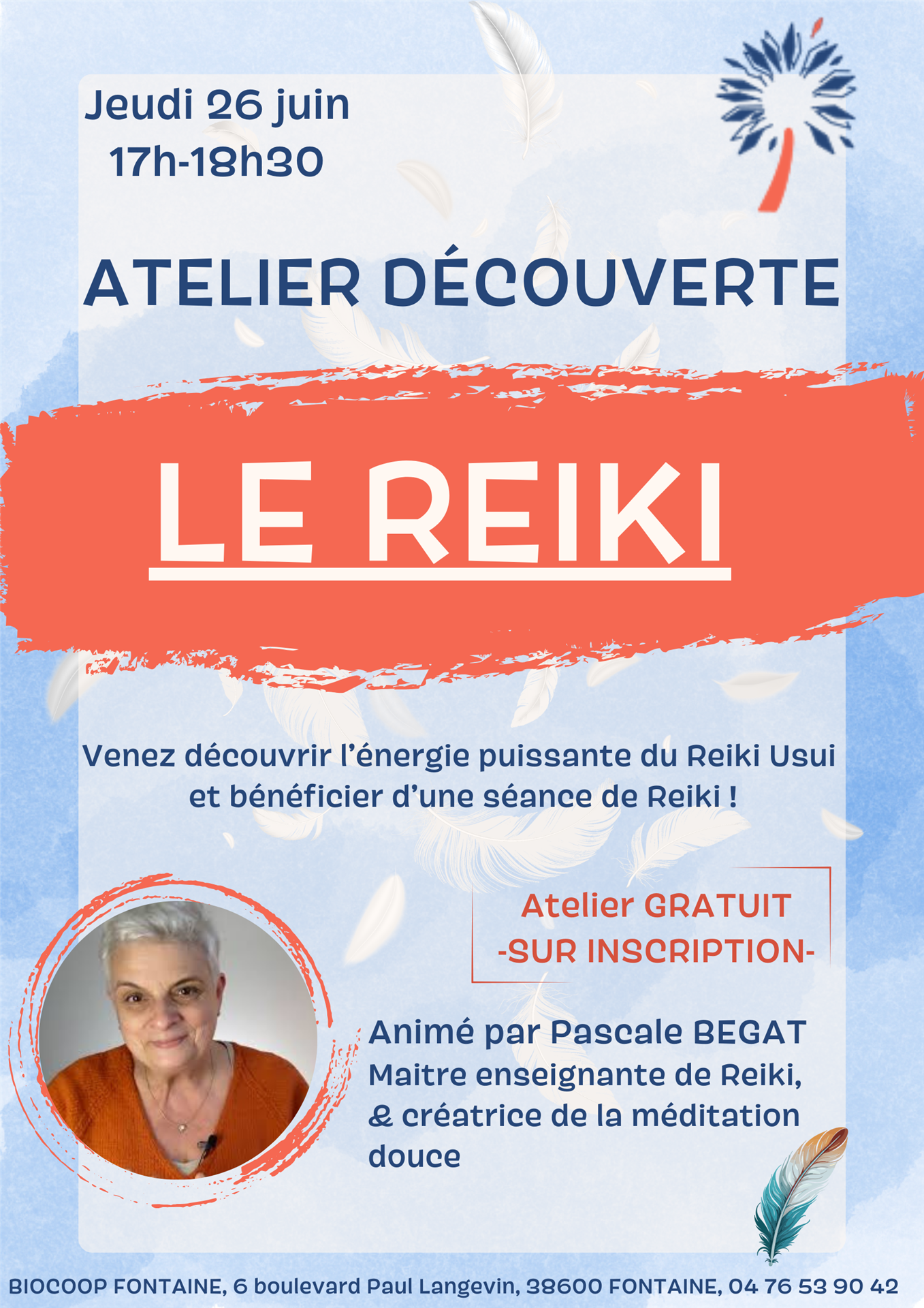 Atelier Découverte - Le Reiki - jeudi 26 juin - 17h-18h30
