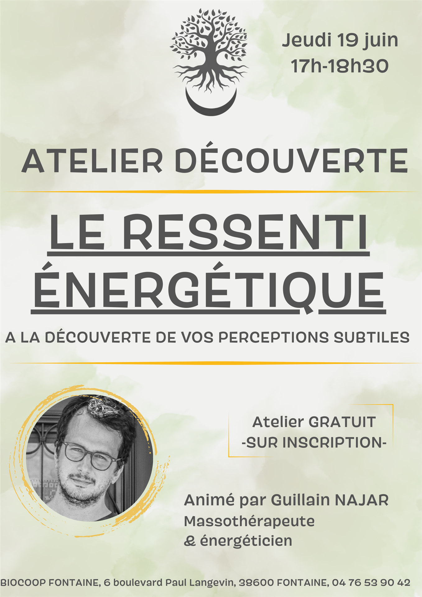 Atelier Découverte - Le ressenti énergétique - jeudi 19 juin - 17h-18h30