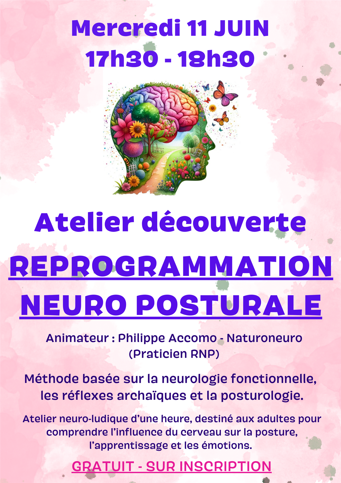 Atelier conférence - La reprogrammation neuro posturale - mercredi 11 juin 