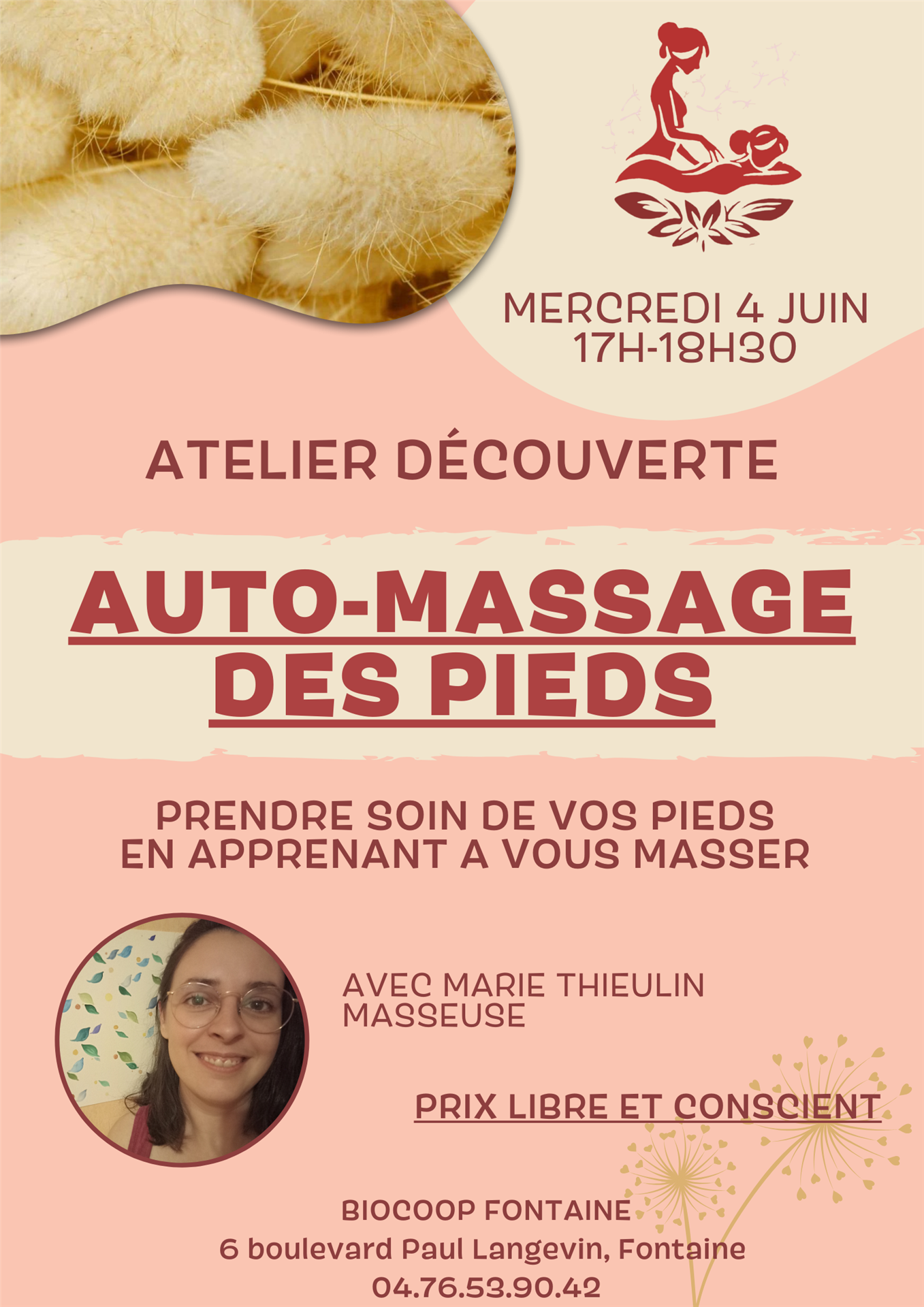 Atelier Découverte Auto-massage - mercredi 4 juin 2025 - 17h-18h30