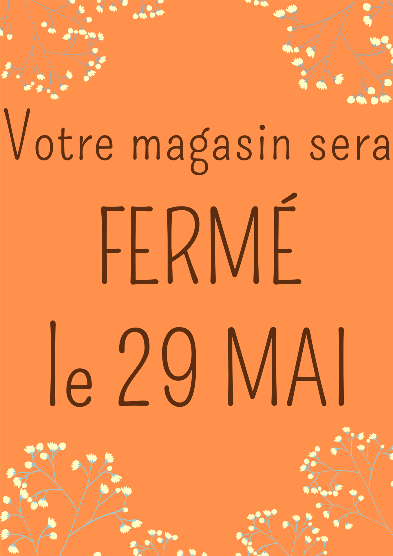 Fermeture exceptionnelle