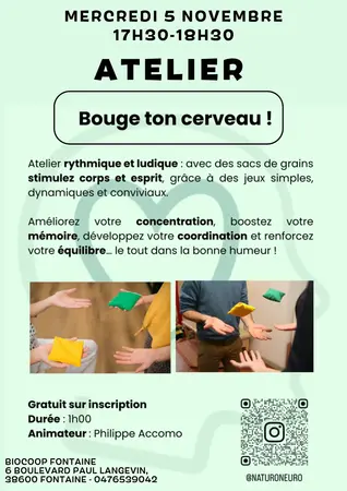 Atelier BOUGE TON CERVEAU - 05/11 - 17H30-18H30