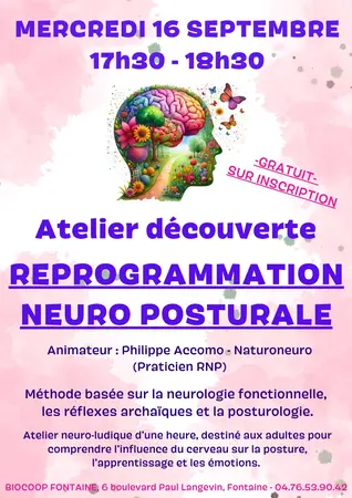 Atelier REPROGRAMMATION NEURO-POSTURALE - 16/09 - 17H30-18H30