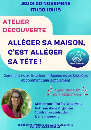 Atelier ALLÉGER SA MAISON C'EST ALLÉGER SA TÊTE - 20/11 - 17H30-18H15