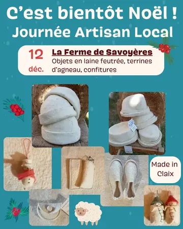 Journée Artisan Local : La Ferme de Savoyères, produits en laine feutrées, terrines, confitures
