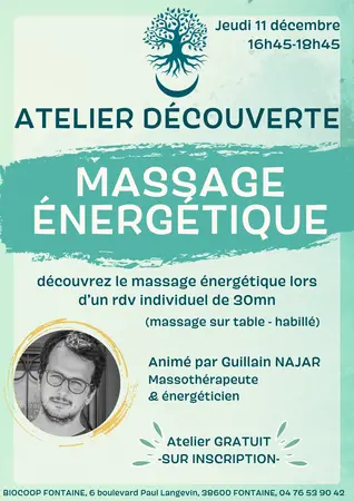 Atelier MASSAGE ÉNERGÉTIQUE - 11/12 - 16H45-18H45