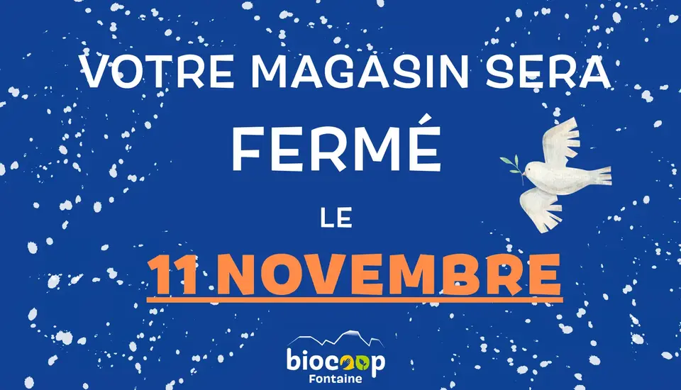 FERMETURE EXCEPTIONNELLE LE 11 NOVEMBRE